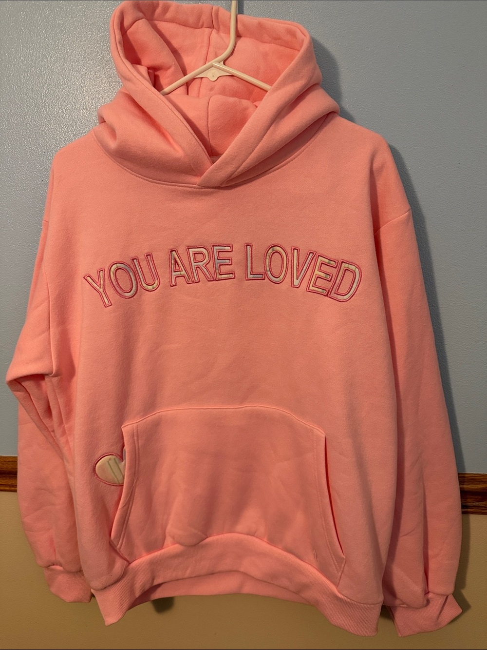 Altar’d State Pink "You Are Loved" Hoodie Sweatshirt - Women's Oversized Medium